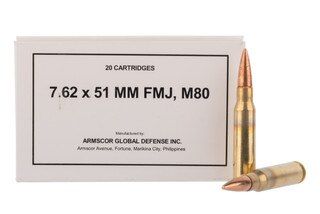 Armscor Ammunition M80 7.62x51 NATO 147gr FMJ Ammo uses centerfire primer.